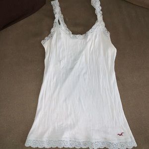 White Hollister Lace Tank Top